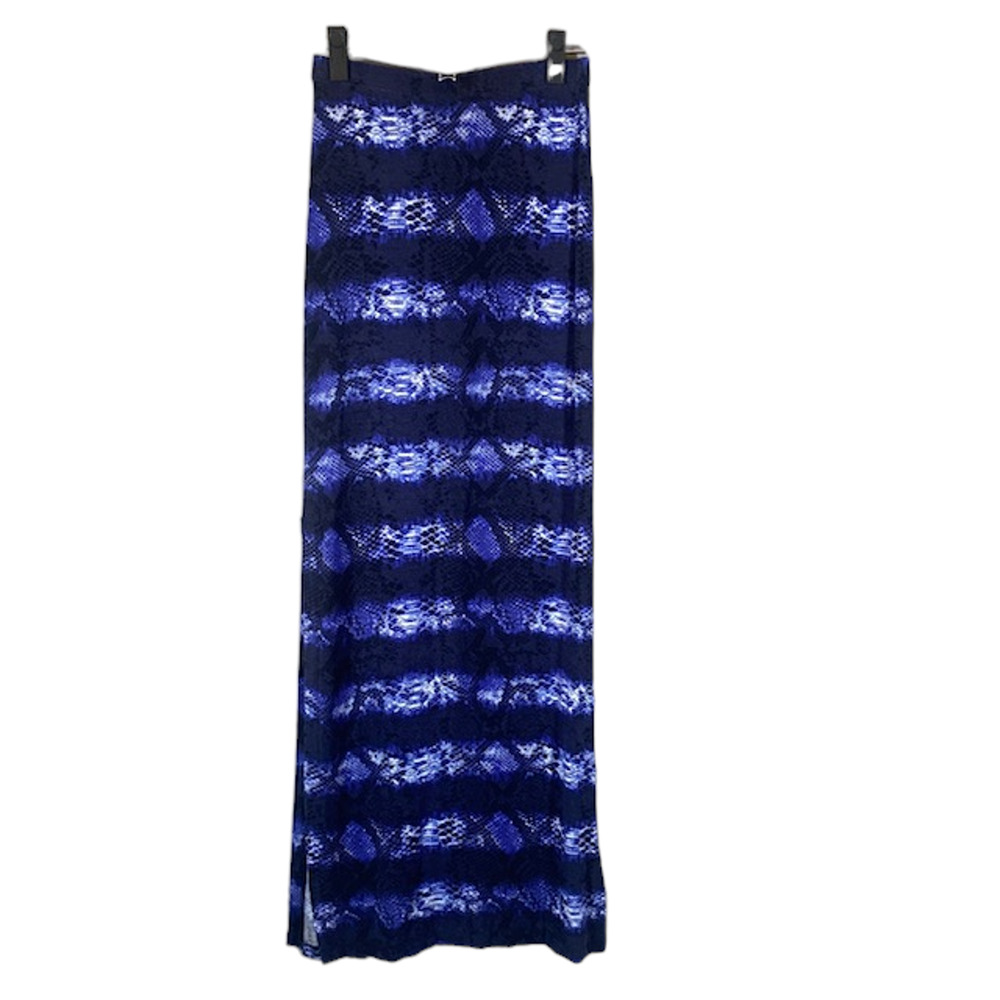 Michael Kors MK Blue Tie Dye Double Side Slit Long Maxi Skirt Women Sz XS